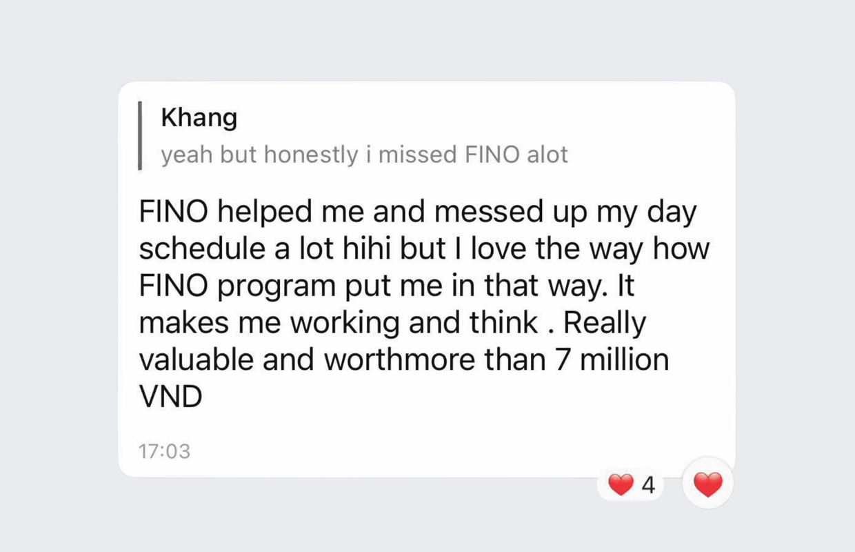 FINO testimonial